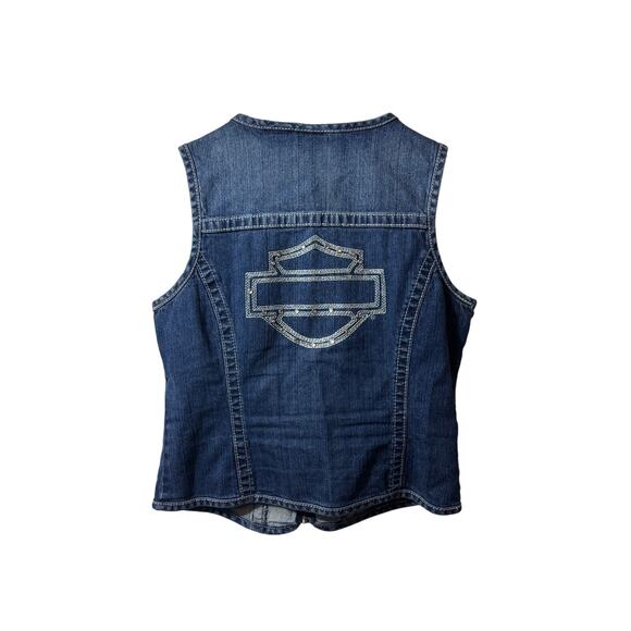 Harley Davidson Jackets & Blazers - HARLEY DAVIDSON | denim vest large blue